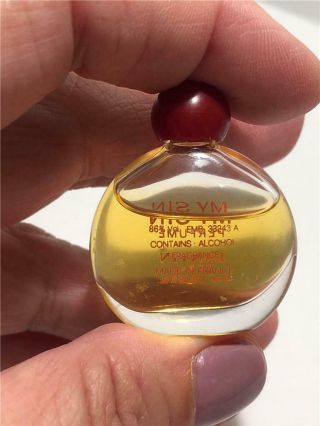 HTF Vintage Lanvin Paris MY SIN Perfume MINI Splash 1/8 fl.  oz.  90 Full 2