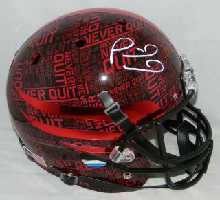Patrick Mahomes Signed Texas Tech Red Raiders Never Quit Full Size Helmet Jsa