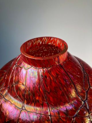 Large Vintage Loetz Old Glass Vase signed irridescent Arts and Crafts Antique 3