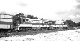 B&w Negative Auto - Train Railroad Diesel Locos 4010 & 4012 Sanford,  Fl