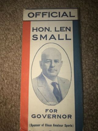 Vintage 1932 Len Small for governor: Illinois cloth badge Bicycle Road Race 2