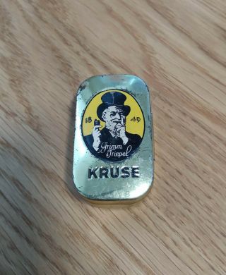 Vintage Chewing Tobacco Tin Blechdose Kruse Grimm Triepel Kautabak