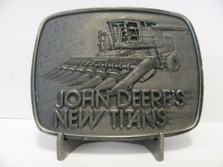 Vintage 1978 John Deere Titan Combine W/corn Head Pewter Belt Buckle Jd