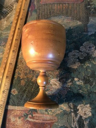 Rev War 18th Century 4 1/2 Inch Maple Well Turned Wooden Goblet 1700’s