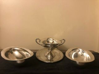 Vintage French Christofle Art Nouveau Silver Plated Service - Boat With Inserts