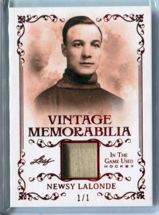 2019 - 20 Itg In The Game Newsy Lalonde Vintage Memorabilia Gu Jersey 1/1