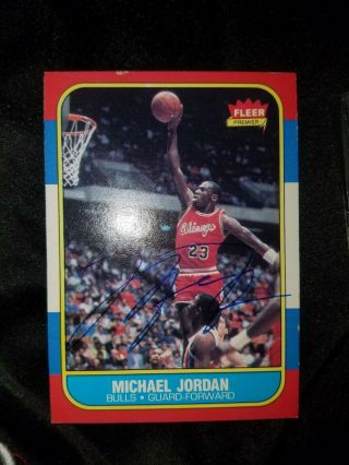 1986 Fleer 57 Michael Jordan Rc Hof Signed Auto Uda