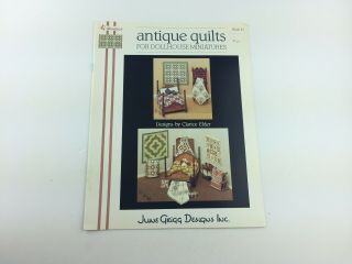 June Grigg Designs Antique Quilts For Dollhouse Miniture Cross Stitch Pattern