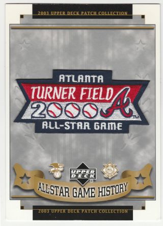 2000 All Star Game At Atlanta Braves Official Mlb Baseball Upper Deck Patch