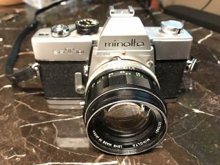 Vintage Minolta Srt 101 35mm Slr Film Camera Body And Lens