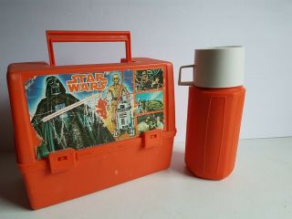 Star Wars Lunch Kit Thermos Canada 1977 Vintage Orange