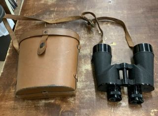 Vintage Bausch & Lomb Binoculars M7 Us Navy Wwii 1942 Fja 7x50 W/leather Case