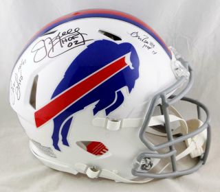 Kelly/reed/thomas Signed Bills F/s Speed Authentic Helmet W/ Hof - Beckett Auth
