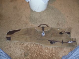 Vintage Canvas And Leather Fishing Fly Rod Carrying Case