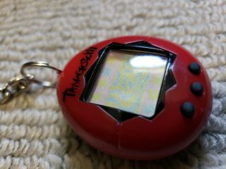 Vintage Virtual Reality RED CASE Pet keychain TAMAGOTCHI Bandai BATTERIES 3