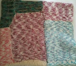 Vintage Multi Coloured Full Size Patchwork Handmade Throw Blanket Ooak