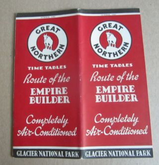 Old Vintage 1935 - Great Northern Railway Time Tables - Route Of Empire Builder