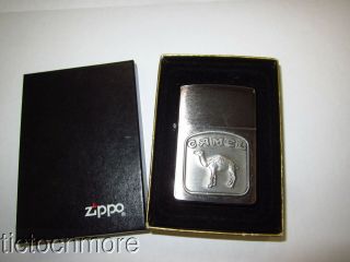 Retro Zippo Camel Cigarettes Tombstone Shield Lighter & Box D.  1992 Viii