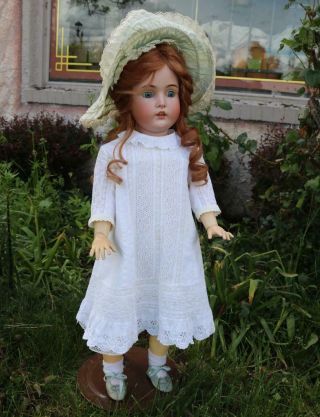 Large 30 Inch Antique Kestner 171 German Bisque Doll Adorable Outfit Bonnet