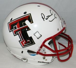 Patrick Mahomes Autographed Texas Tech Red Raiders White Full Size Helmet Jsa