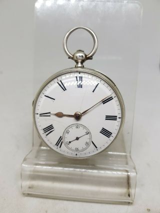 Antique Solid Silver Fusee Gents J.  G.  Mitcheson Pocket Watch 1876 Ref841