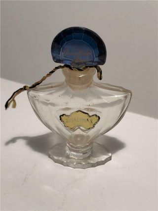 Estate Vintage Shalimar Guerlain Paris 1/2 Oz Empty Glass/crystal Perfume Bottle