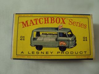 VINTAGE Matchbox Lesney No.  21 Milk Delivery.  England.  N. 2