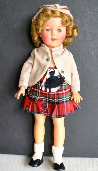 Vintage Ideal Shirley Temple 12 " Vinyl Doll W/scottish Outfit & Box Ca.  1958 - 62