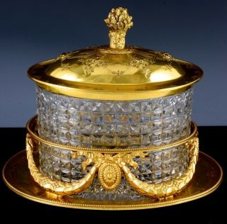 Exquisite C1880 Victorian Gold Gilt Epns & Glass Biscuit Barrel Tea Caddy Jar