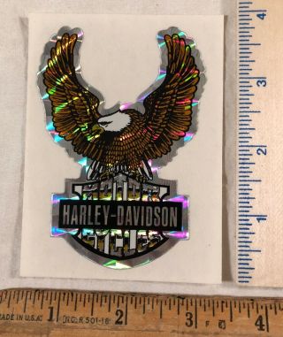 Vintage 1970s Harley Davidson Motorcycle Decal Bumper Sticker Prism Eagle 3”x4”