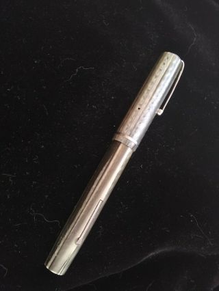 Vtg Esterbrook Fountain Pen Grey Pierced Clip 1550 Nib C.  1940 Vgc