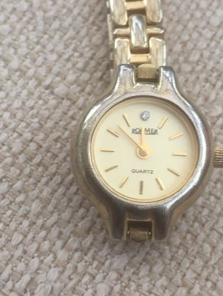 Ladies Vintage Roamer Gold Plated Quartz Watch Battery Well