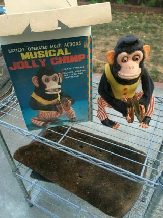 Vintage Musical Jolly Chimp W/original Box - Not