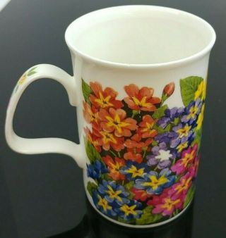 Vtg Tiffeny Coffee Mug Fine Bone China Wild Flower Roy Kirkham England Colorful