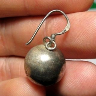 Spanish Ancient Medieval Silver Earring Antique Pendant Pirate Times 15 - 16th.  C