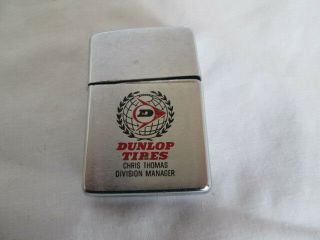 Vintage 1968 Zippo Lighter Dunlap Tires Division Manager Chris Thomas