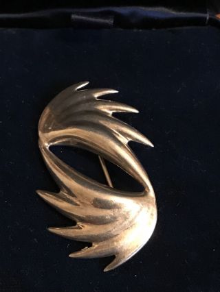 Vintage Modernist Sterling Silver Taxco Mexico Brooch Pin
