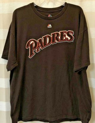 Majestic San Diego Padres Tony Gwynn Baseball Jersey T - Shirt 2xl