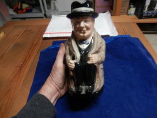 Vintage Royal Doulton Winston Churchill Toby Jug Mug Pitcher 9 " Tall