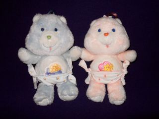 Kenner Care Bears Baby Hugs Tugs Bear Pink Blue Diaper Vintage 1983 11 " Plush