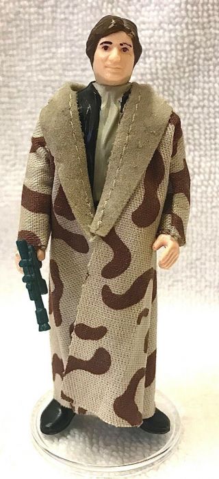 Star Wars Vintage Han Solo Endor Trench Coat,  Rarer Face Sculpt Figure (no Coo)