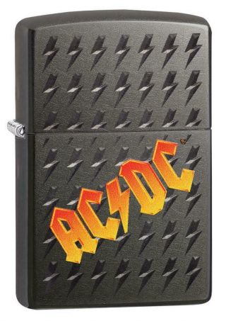 Zippo Windproof Black Ice Lighter With The Ac/dc Logo,  49014,