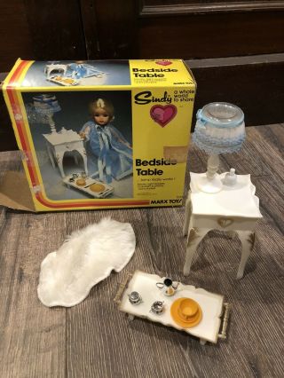 Sindy Doll Bedside Table And Accessories Vintage Marx Toy