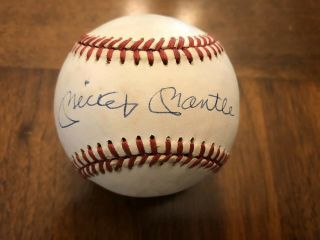 Mickey Mantle Autographed Baseball,  Rawlings Al Bobby Brown,  Psa/dna Loa