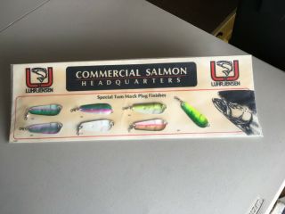 Vintage Luhr Jensen Commercial Salmon Trolling Lure Sign - Tom Mack Display