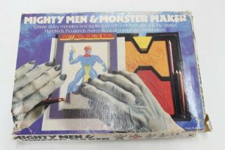 Vintage 1979 Tomy Mighty Men & Monster Maker Drawing Kit W/box Almost Complete