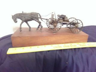 Vintage Rare Winston Churchill Bronze Sculpture Horse And Carriage