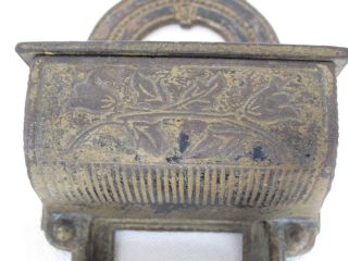 Antique Ornate Victorian Cast Iron Wall Match Holder Pat.  1872 2