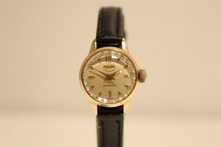 Vintage Rare Classic Small Gold Plated Automatic Swiss Ladies Watch " Enicar "