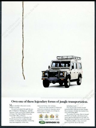 1992 Land Rover Defender 110 Photo Vintage Print Ad